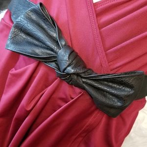 Plus Size Faux Leather Bow Belt